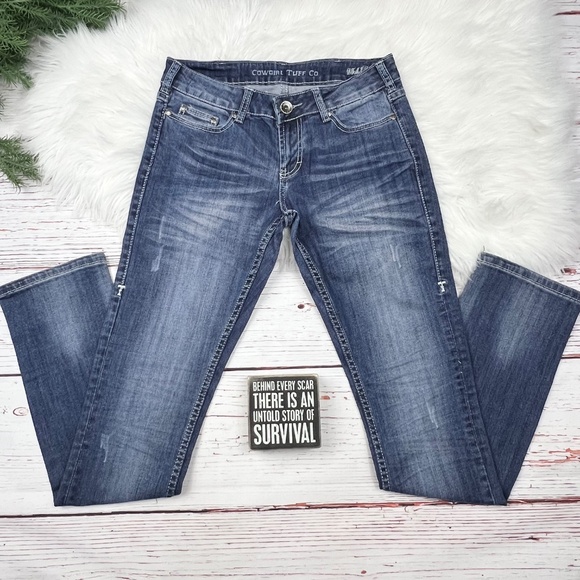 👖|•COWGIRL TUFF•| DFMI Dallas Straight Leg Jeans Size 27x33👖 - Picture 2 of 13